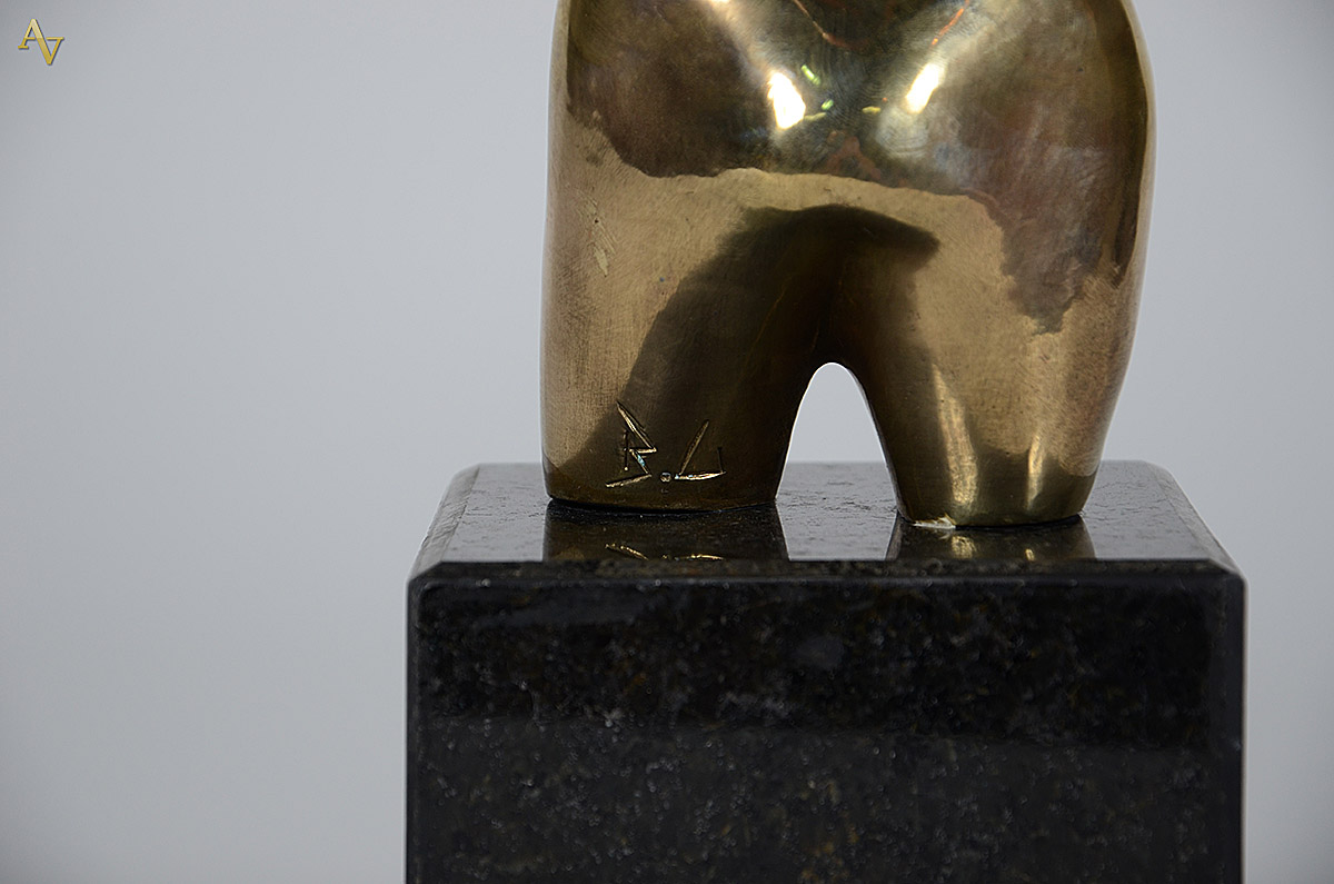 BRUNO GIORGI - Estatueta de bronze representando nú feminino, base de... - foto 4 de 4