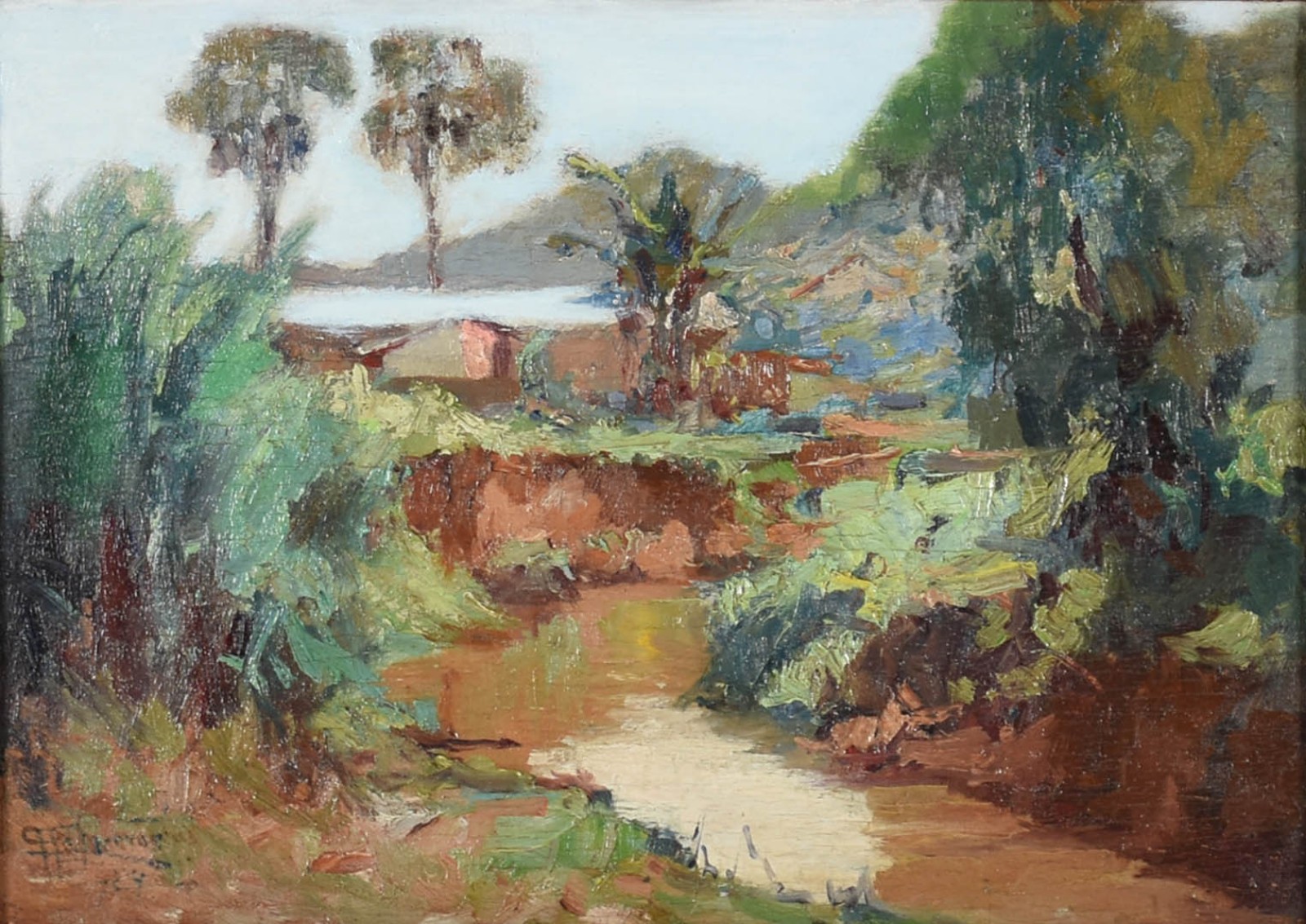 Antônio Parreiras (1860-1937), Paisagem com riacho - foto 1 de 4