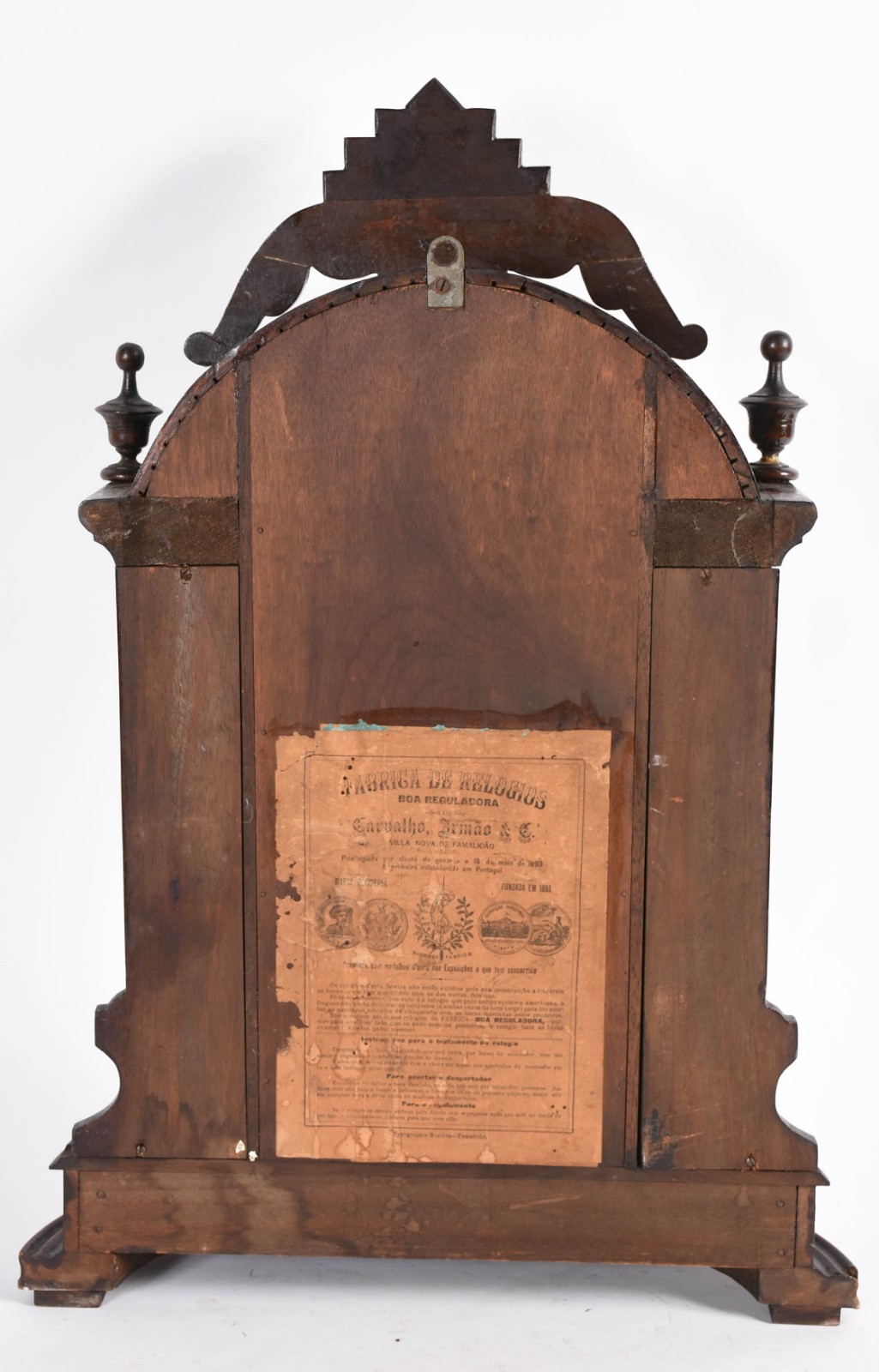 Relógio de parede/mesa com caixa de madeira, selo no verso da fábrica... - foto 4 de 5