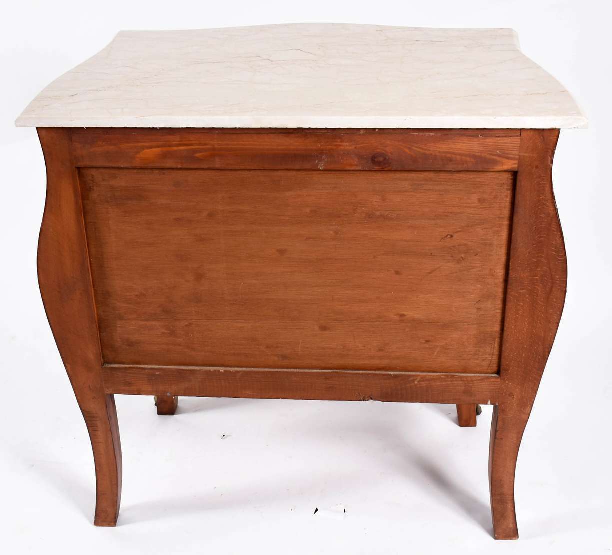 Comoda estilo francês com 2 gavetas, feitio bombe aplicações de bronze, tampo de mármore., foto 3 de 3