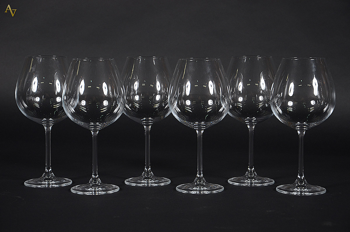 Seis cálices para vinho feitio balloon