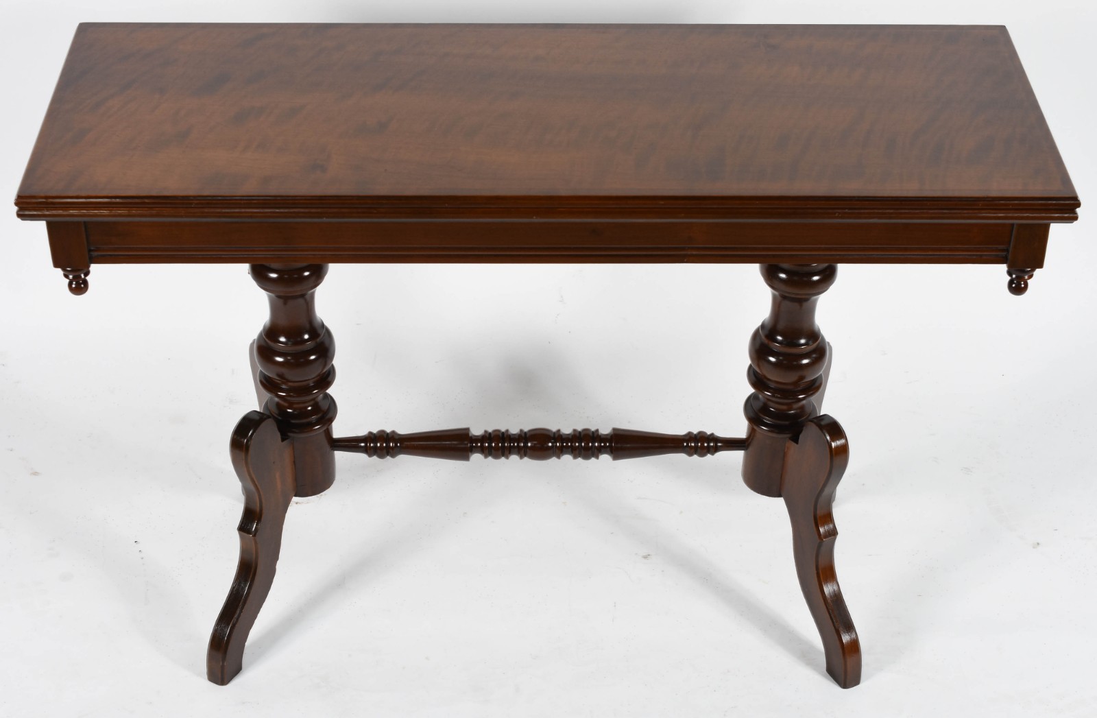 Mesa console de madeira nobre, tampo dobrável apoiado sobre duas... - foto 2 de 6
