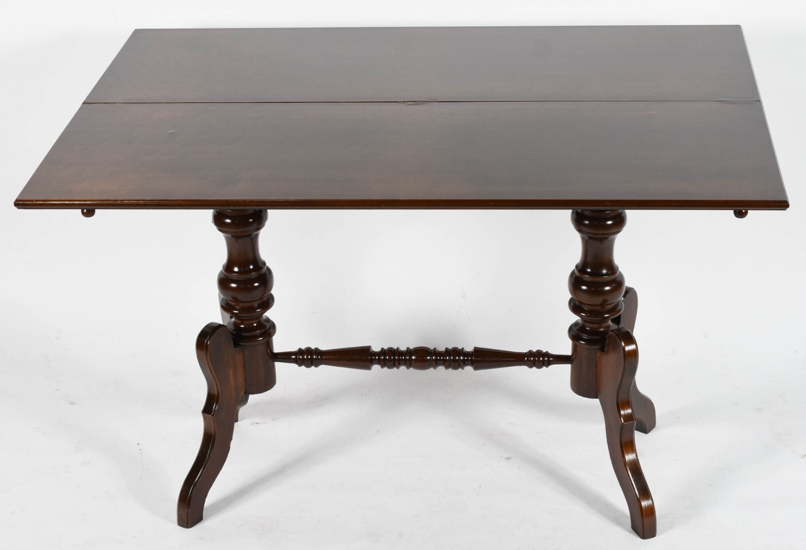 Mesa console de madeira nobre, tampo dobrável apoiado sobre duas... - foto 6 de 6