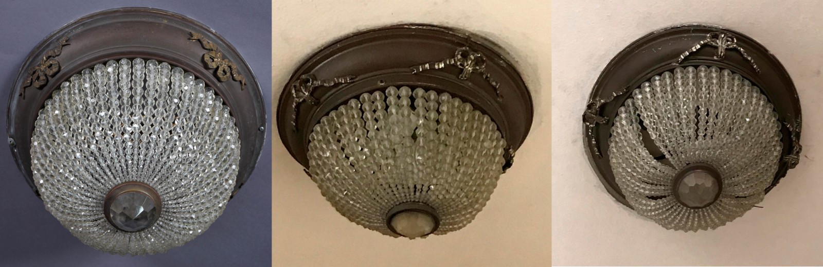 Três lustres de teto com contas de cristal lapidado. - foto 2 de 2