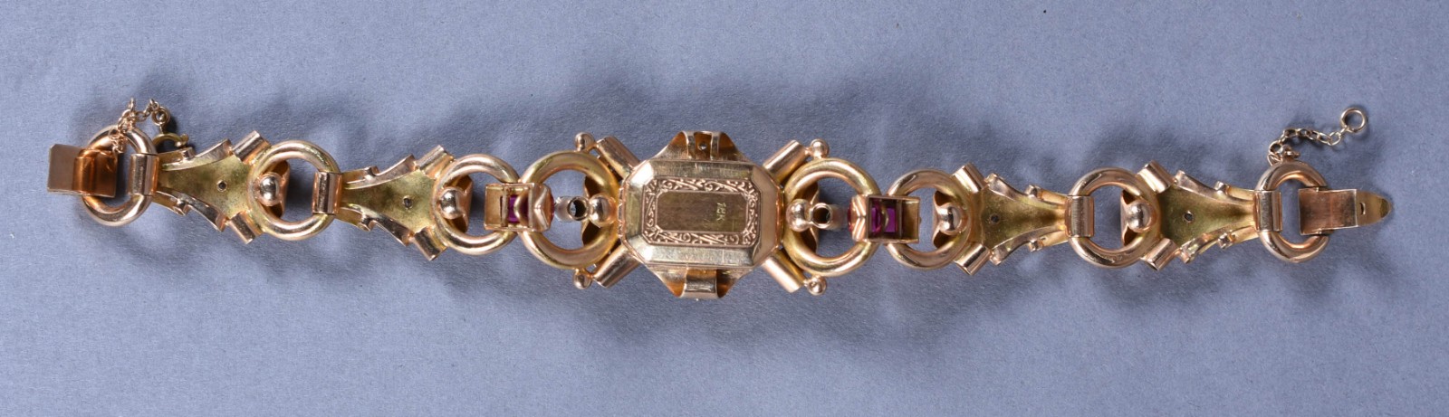 Relógio feminino de ouro com brilhantes e rubis (sem rosca). Peso... - foto 3 de 5