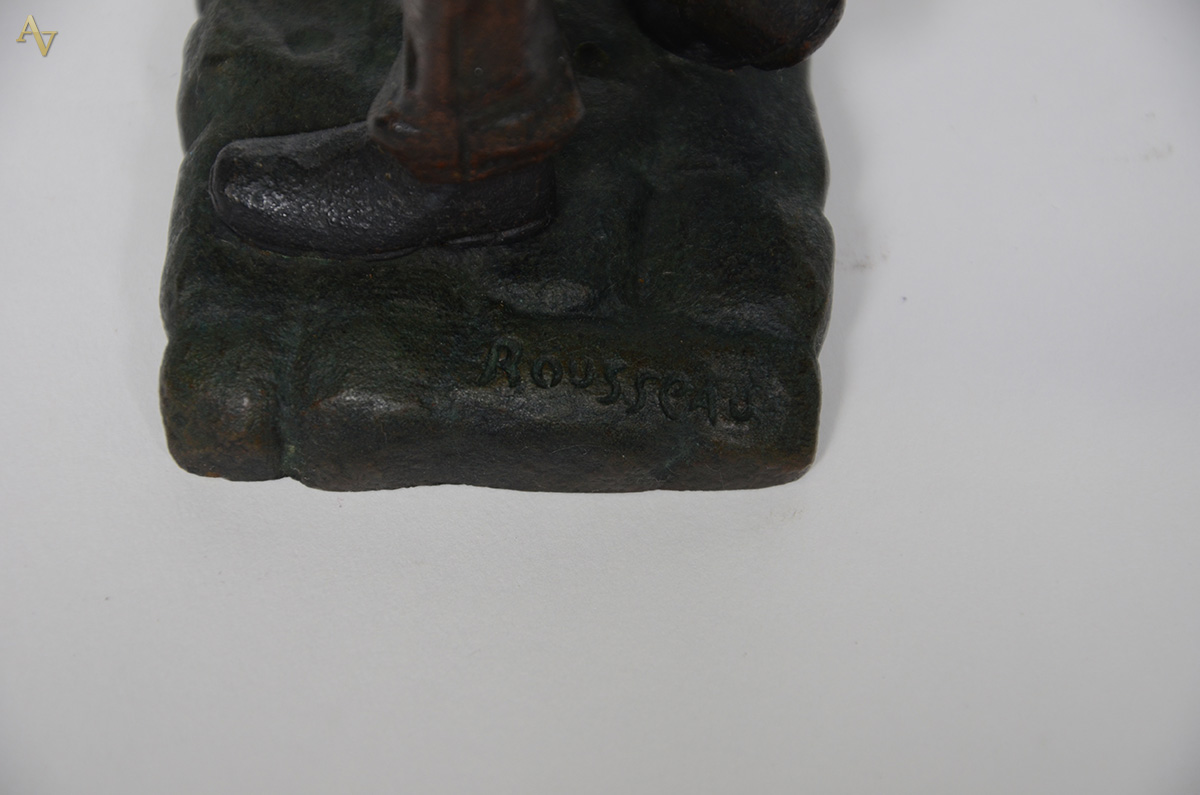 ROUSSEAU - Estatueta de bronze com rosto de marfim representando... - foto 4 de 4