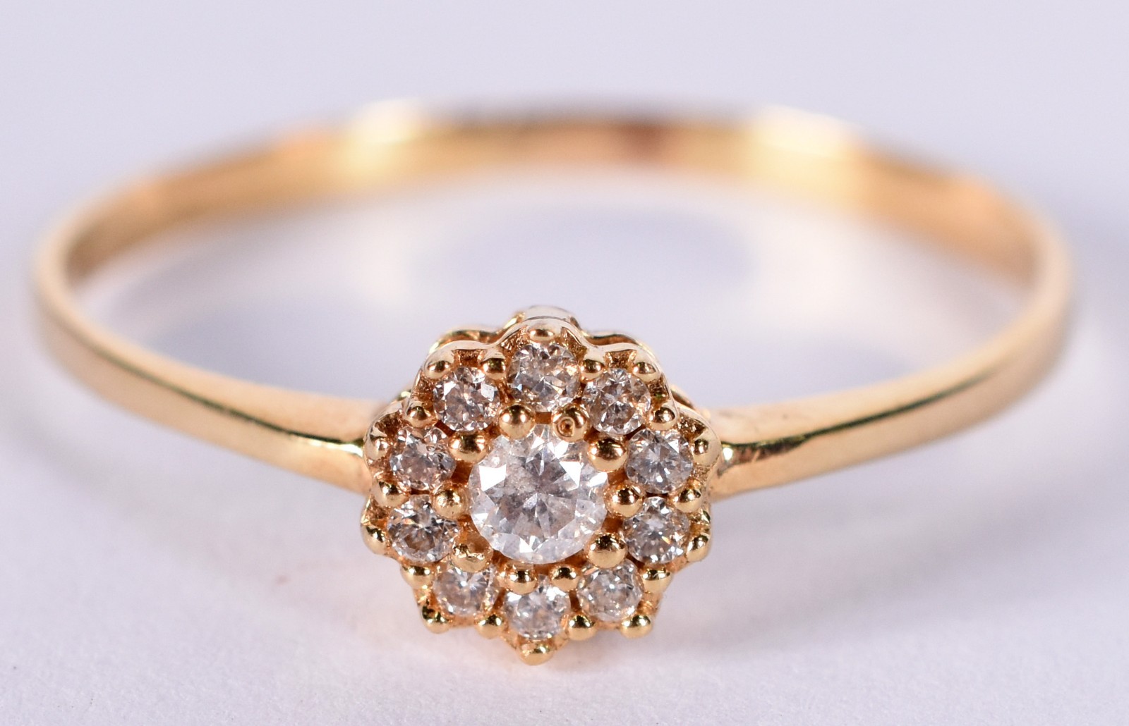 Anel de ouro 750 feitio chuveiro com mini brilhantes, aro 16 (Por... - foto 1 de 4