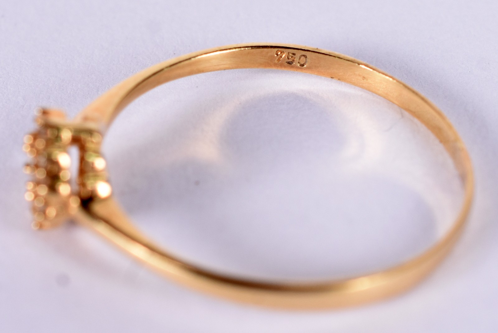 Anel de ouro 750 feitio chuveiro com mini brilhantes, aro 16 (Por... - foto 3 de 4