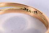 Anel de ouro 18 k e branco 750 com dez brilhant... - Anel de ouro 18 k e branco 750 com dez brilhantes e uma safira azul, aro 13 (Por motivos de seguranças as peças não encontram-se na loja).