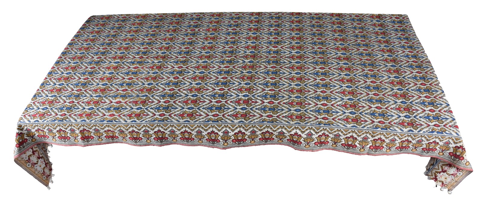 Toalha colorida e 2 caminhos de mesa (com manchas e 1 caminho com... - foto 1 de 3