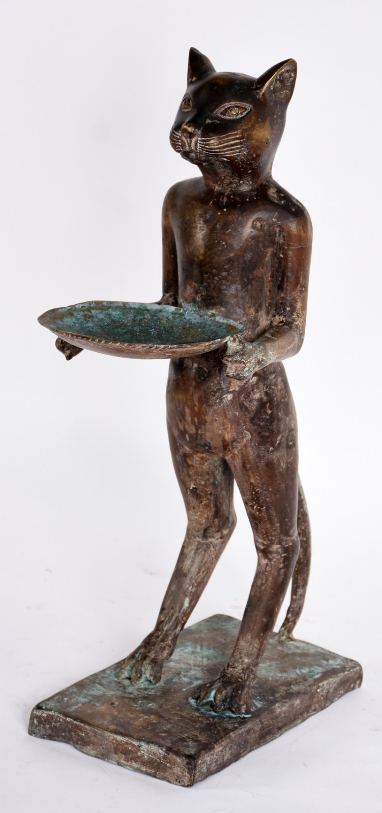 Escultura/porta cartão de metal representando gato estilizado. - foto 1 de 5