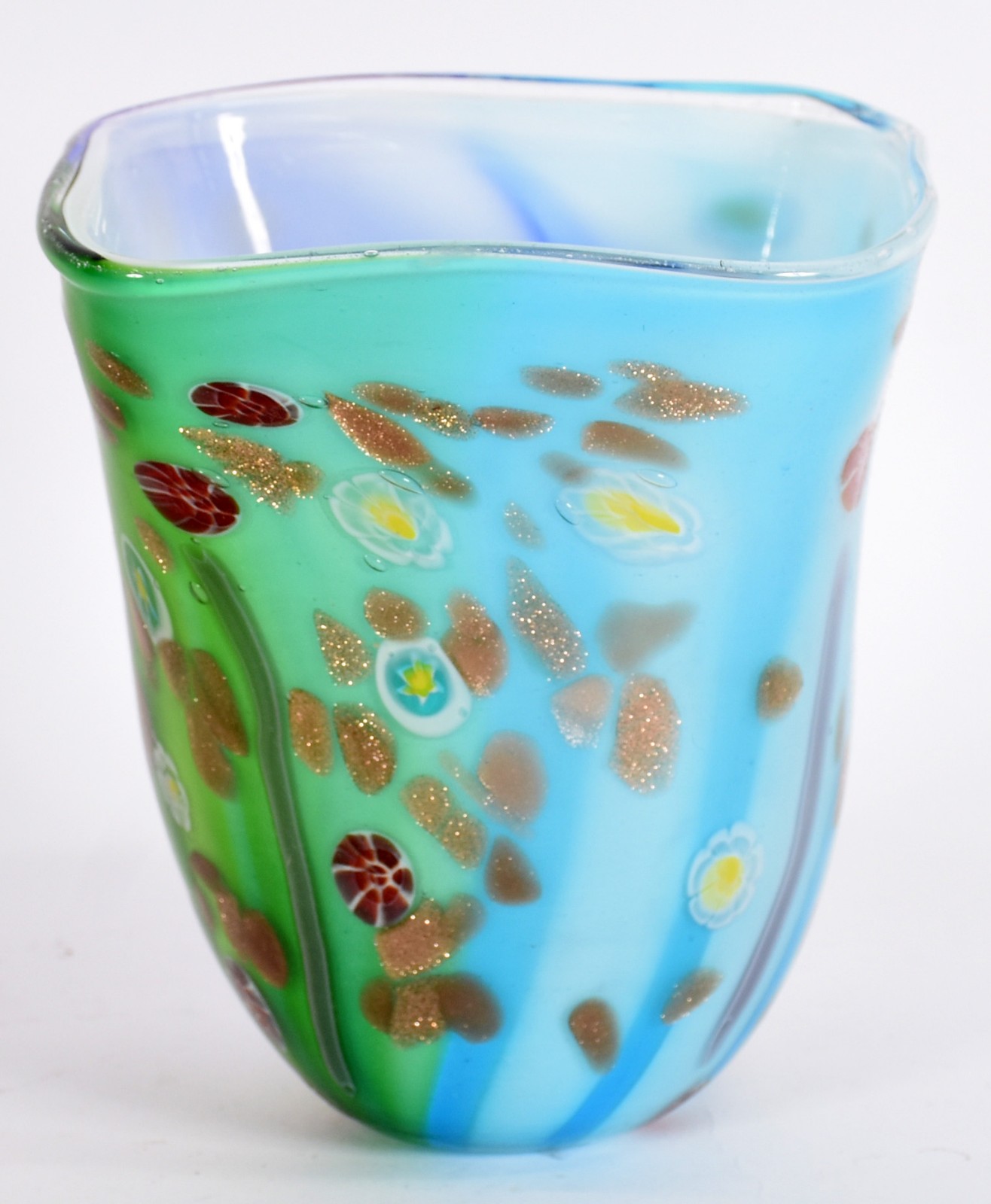 Vaso de murano com fundo adaptado para manga de abatjour. - foto 1 de 4