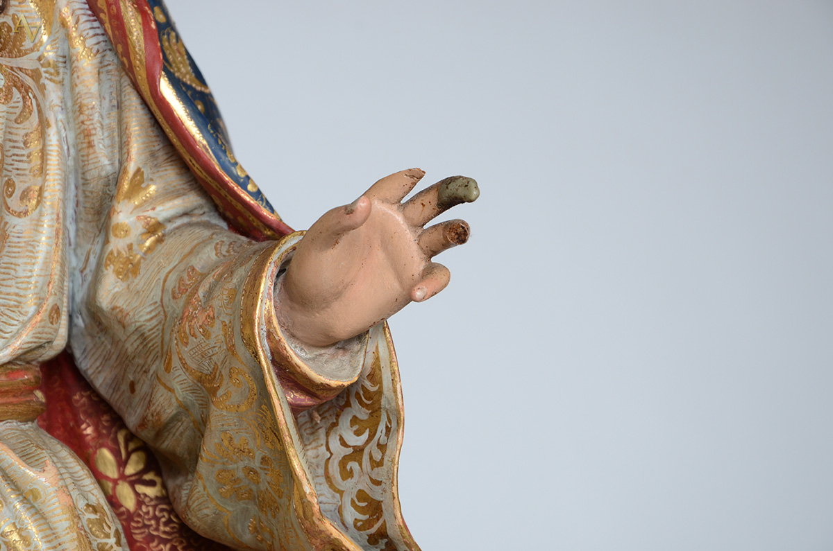 NOSSA SENHORA com Sagrado Coração - Belíssima imagem de madeira... - foto 3 de 6