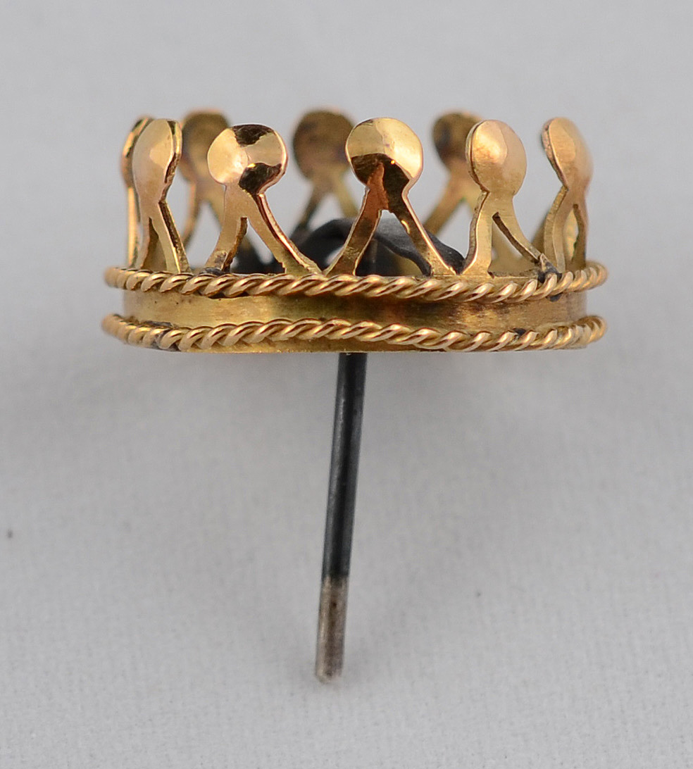 Coroa para imagem sacra de ouro 18 k e pino em aço - 3 g