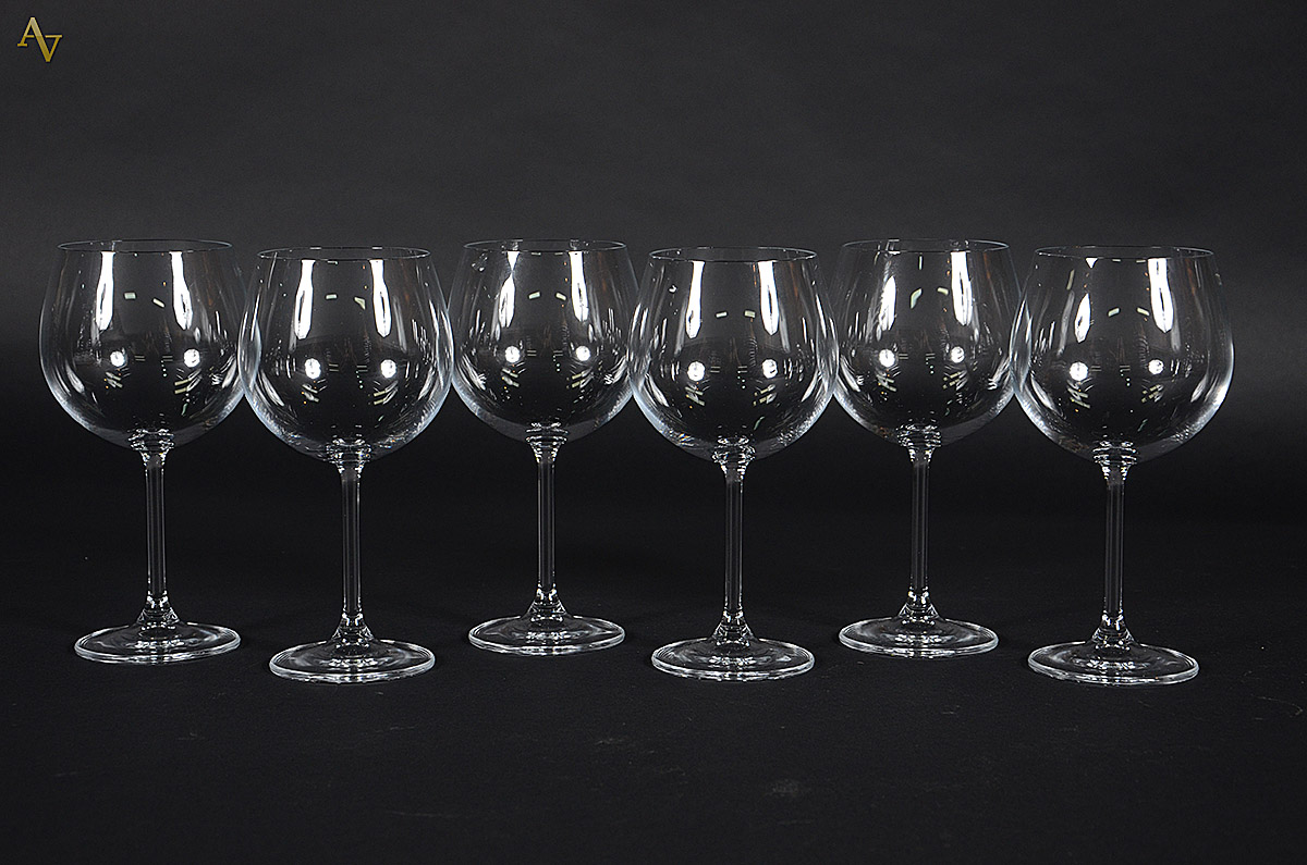 Seis cálices para vinho feitio balloon