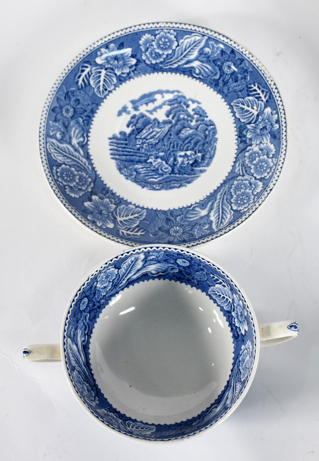 Serviço de jantar de faiança inglesa "Woodland", Wood & Sons, azul e... - foto 3 de 5