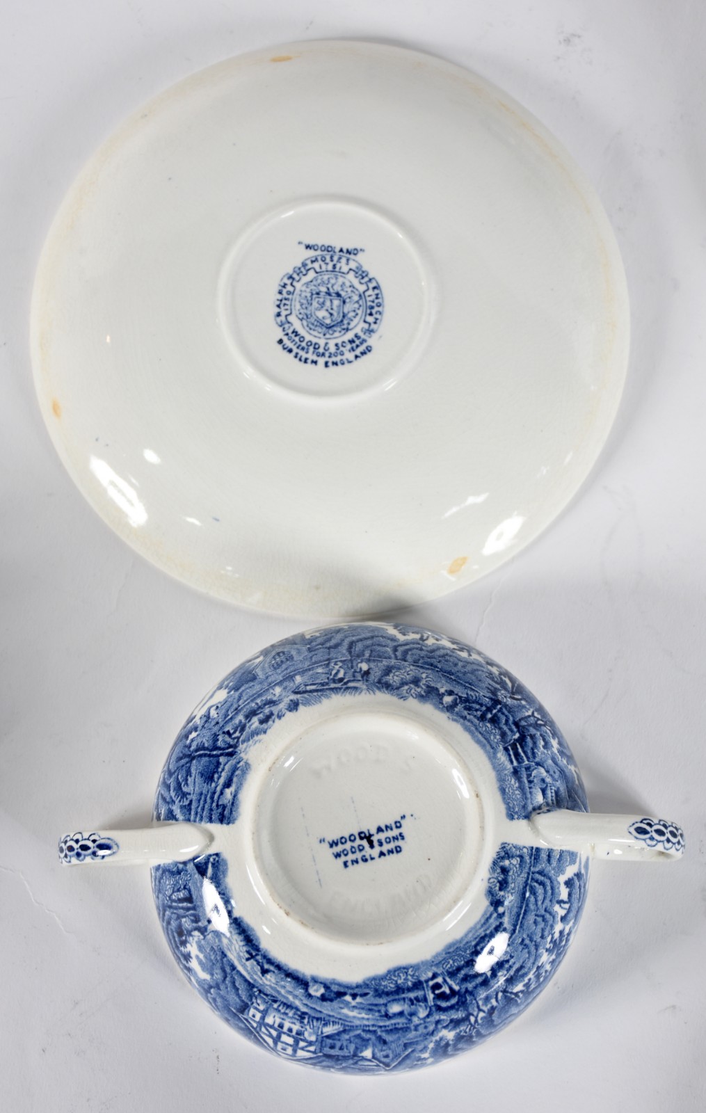 Serviço de jantar de faiança inglesa "Woodland", Wood & Sons, azul e... - foto 4 de 5