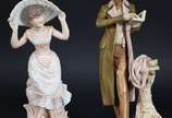 Duas figuras de porcelana (com restauro). - Duas figuras de porcelana (com restauro).