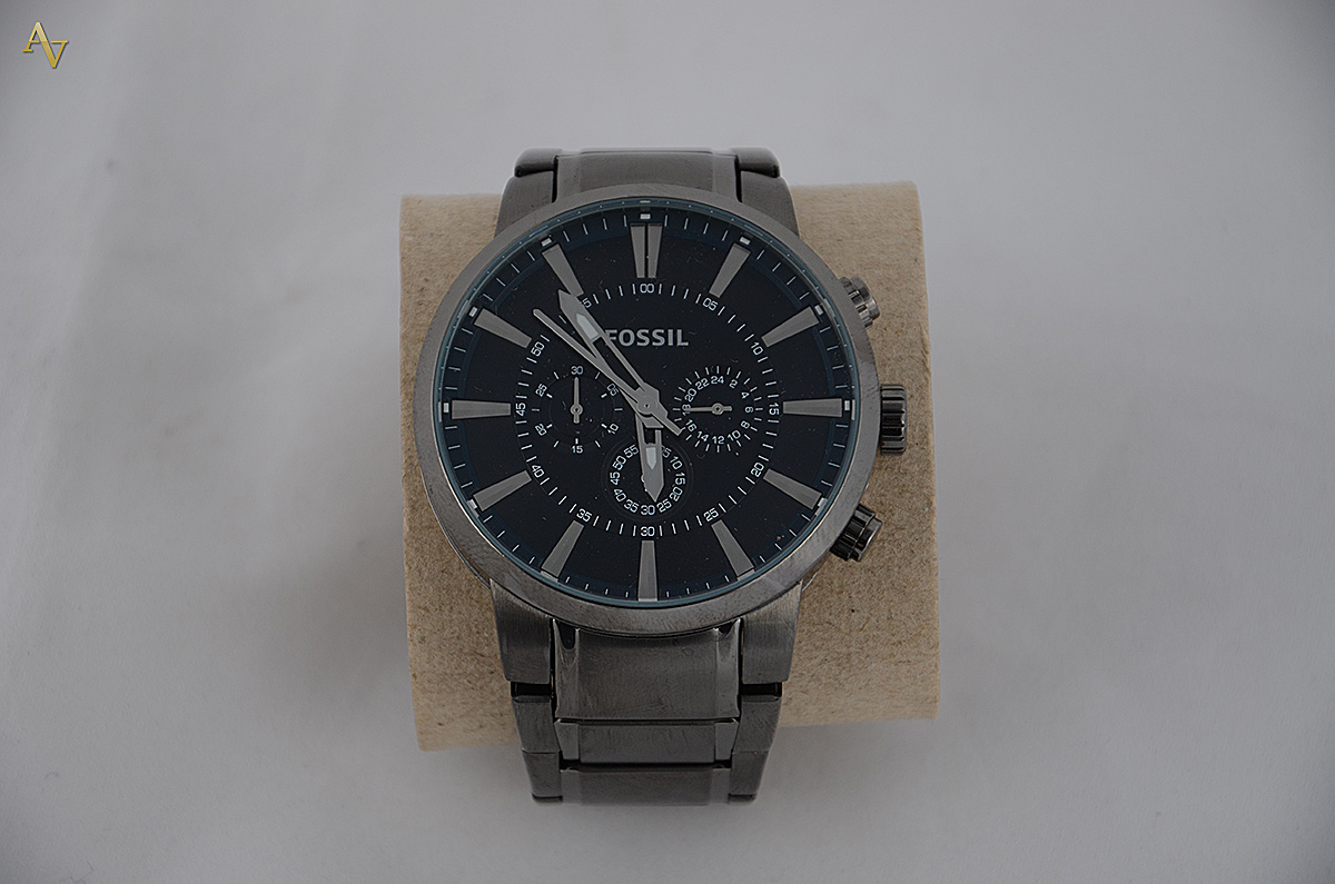 Relógio masculino de aço, marca FOSSIL, no estojo. - foto 1 de 2