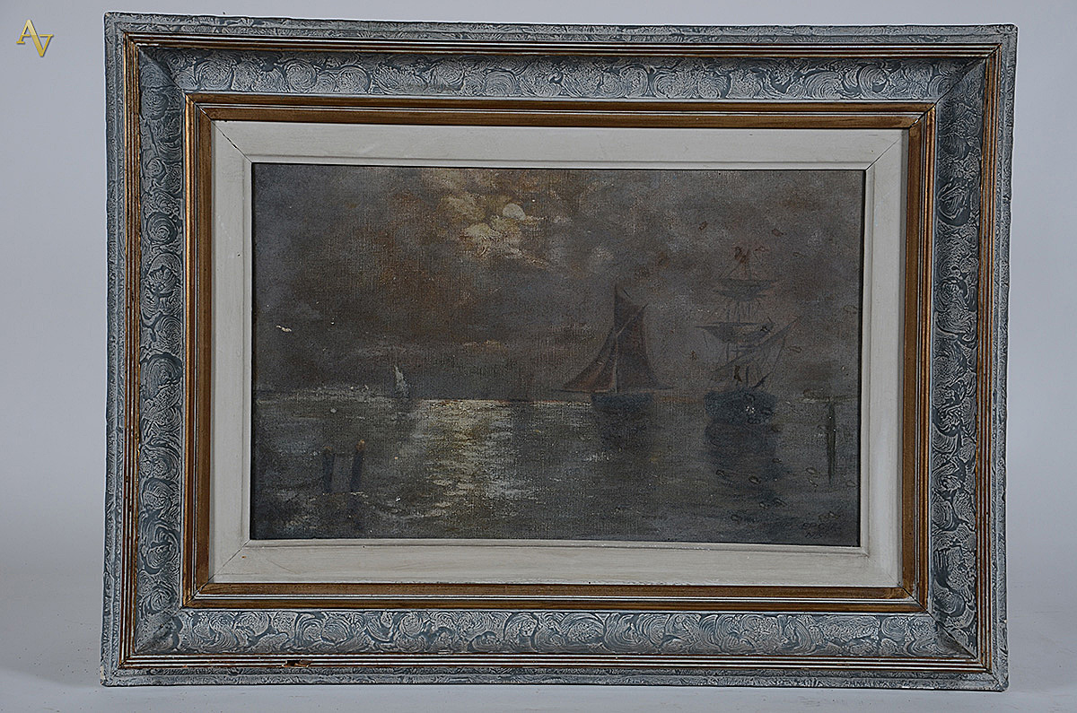 ASSINATURA NÃO IDENTIFICADA - Marinha - ost - 36 x 59