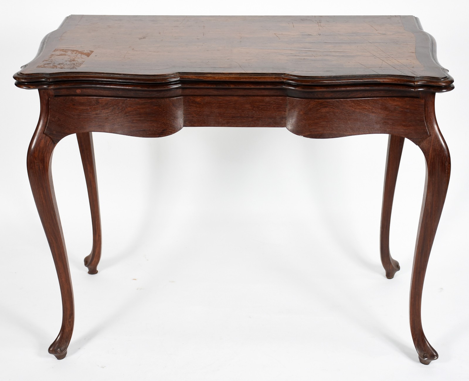 Console/Mesa em jacarandá com gaveta, tampo dobrável, pernas... - foto 2 de 7