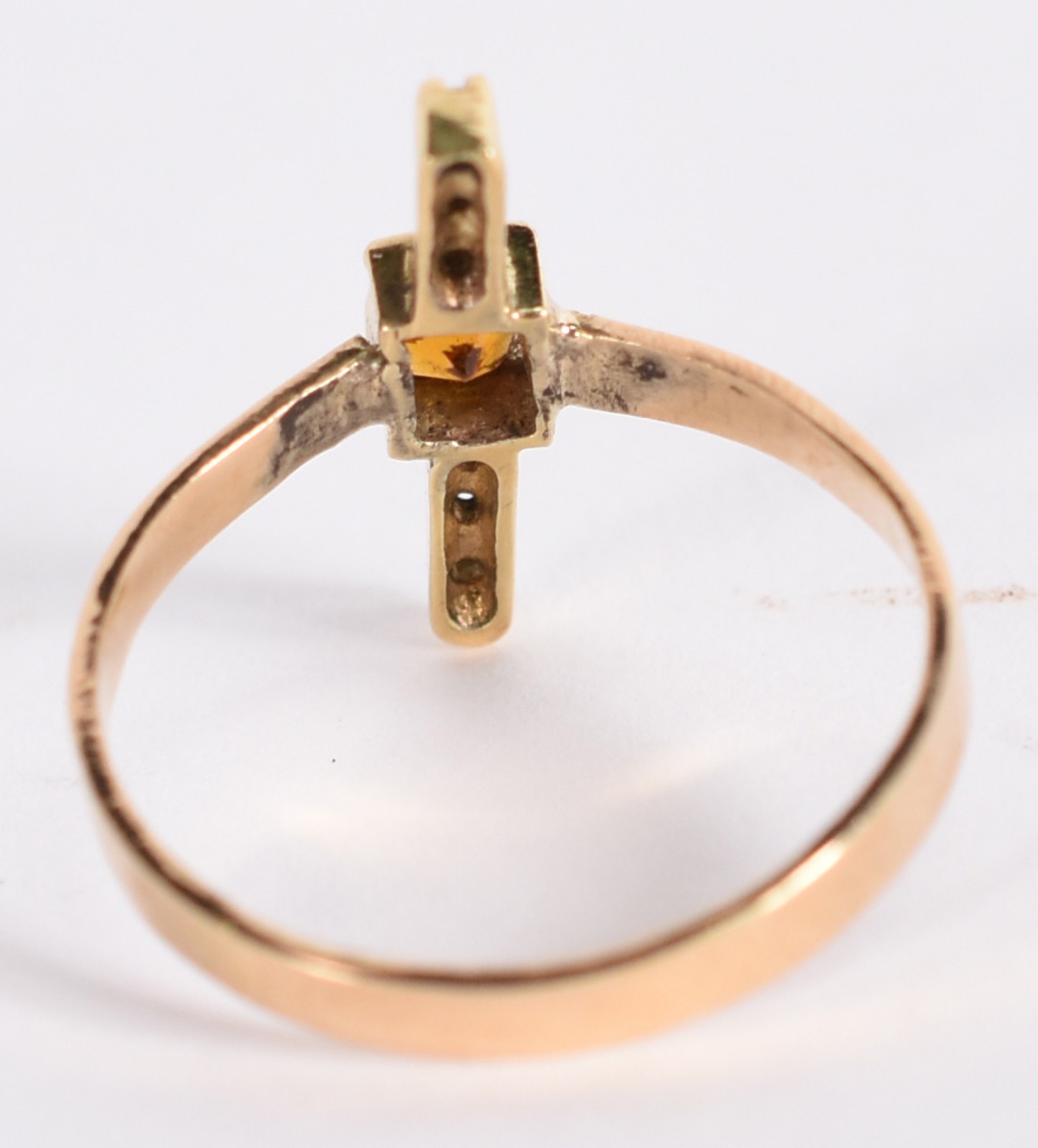 Anel de ouro 18k com topázio amarelo e seis brilhantes, aro 18 (Por... - foto 3 de 3