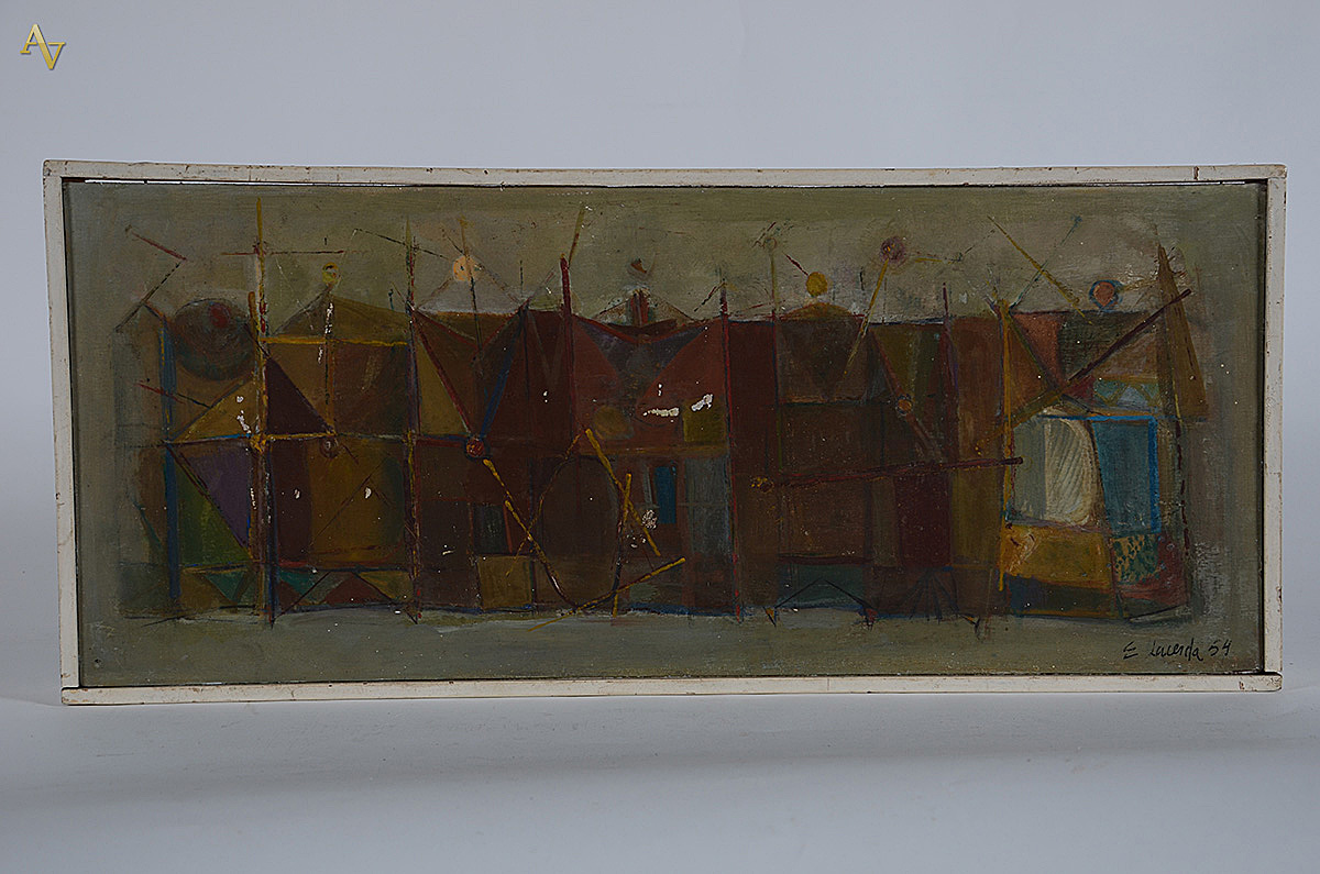 ERNESTO LACERDA - Abstrato - (Selo no verso VI Salão Municipal de... - foto 1 de 4