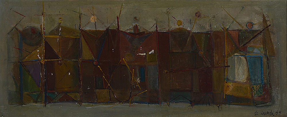 ERNESTO LACERDA - Abstrato - (Selo no verso VI Salão Municipal de... - foto 2 de 4