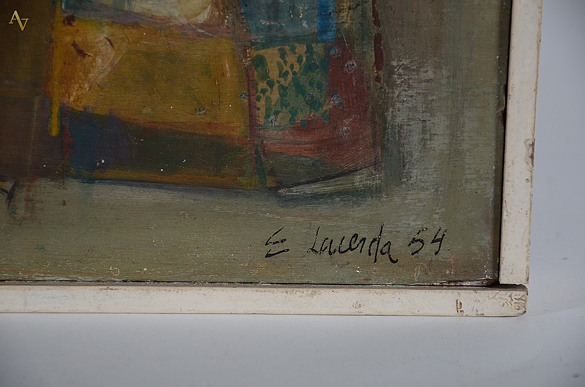 ERNESTO LACERDA - Abstrato - (Selo no verso VI Salão Municipal de... - foto 3 de 4