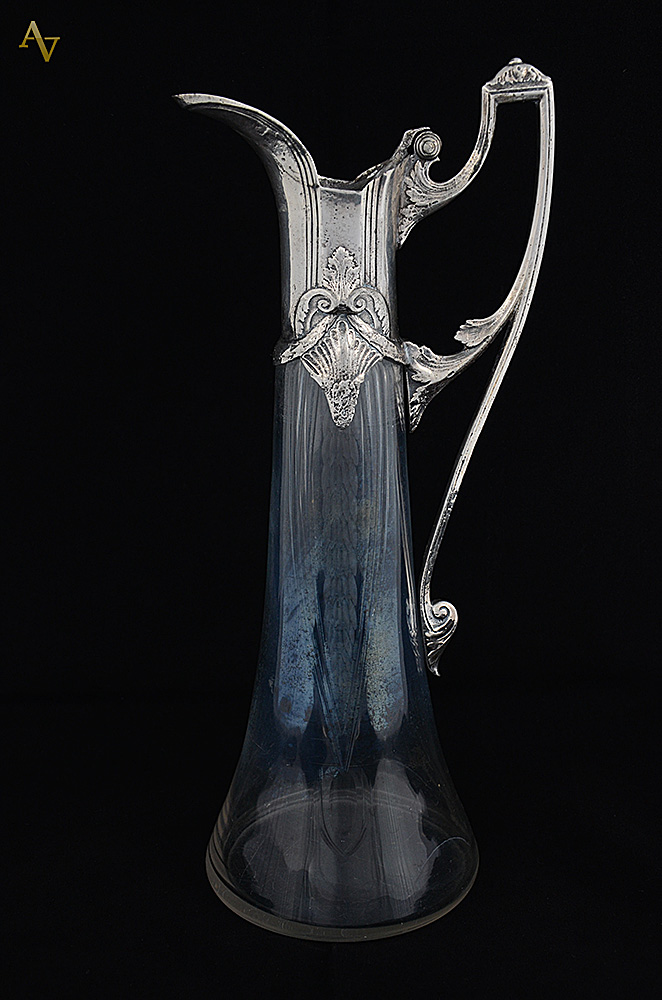 WMF - Decanter Art Nouveau em cristal europeu lapidado, bojo em...