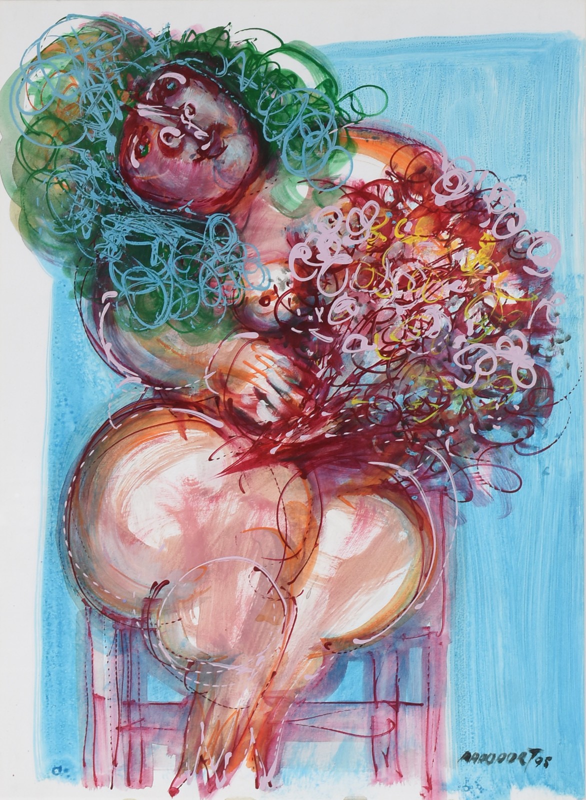 Alexandre Rapoport (1929), Mulher com Bouquet de Flores - foto 1 de 4
