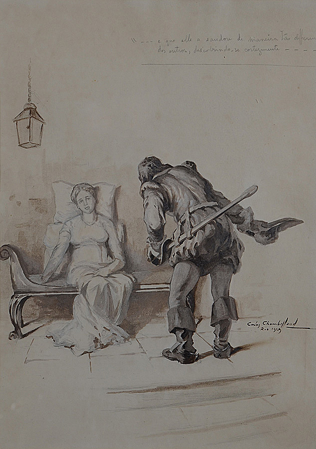 CHAMBELLAND, Carlos (1884/1950) - Cortez - guache e grafite sobre... - foto 2 de 5