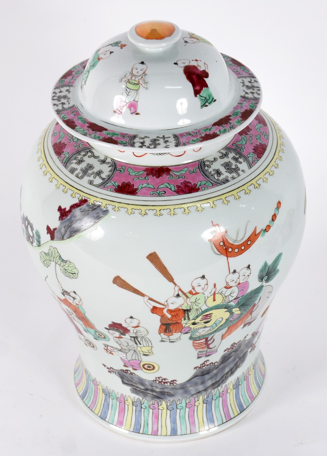 Grande potiche de porcelana oriental policromada. - foto 2 de 3