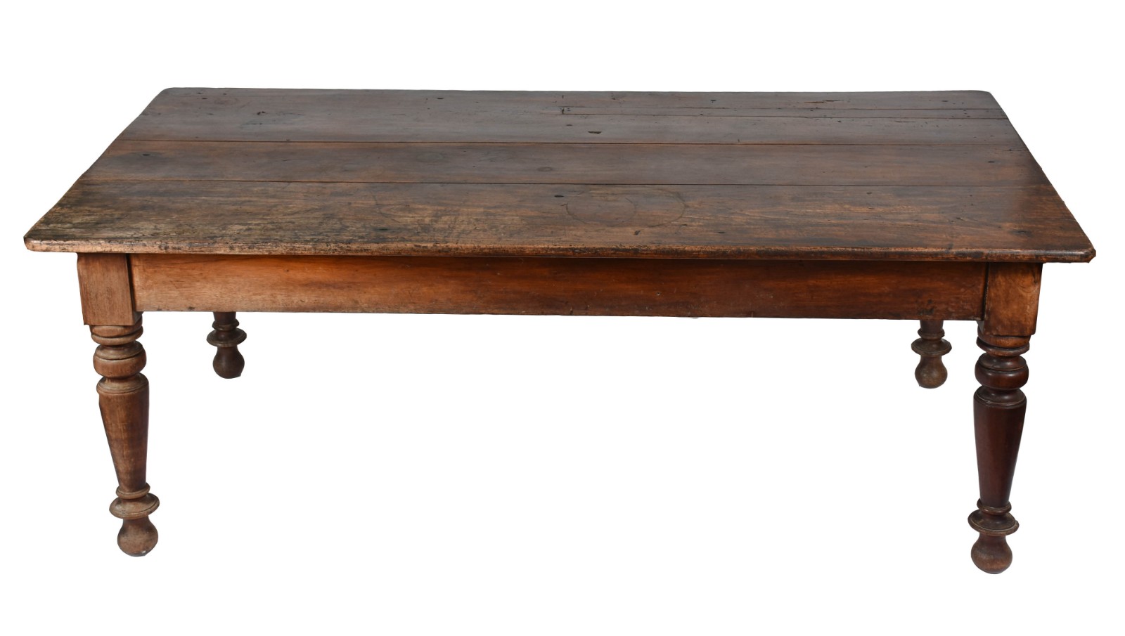 Mesa de jantar de madeira nobre, século XIX, quatro pernas torneadas... - foto 2 de 7