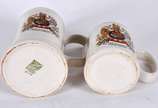 Duas canecas de porcelana inglesa comemorativas... - Duas canecas de porcelana inglesa comemorativas do Jubileu da Rainha Elizabeth (1952 - 1977).