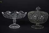 Compoteira e fruteira de cristal - Alturas 16 c... - Compoteira e fruteira de cristal - Alturas 16 cm e 12 cm