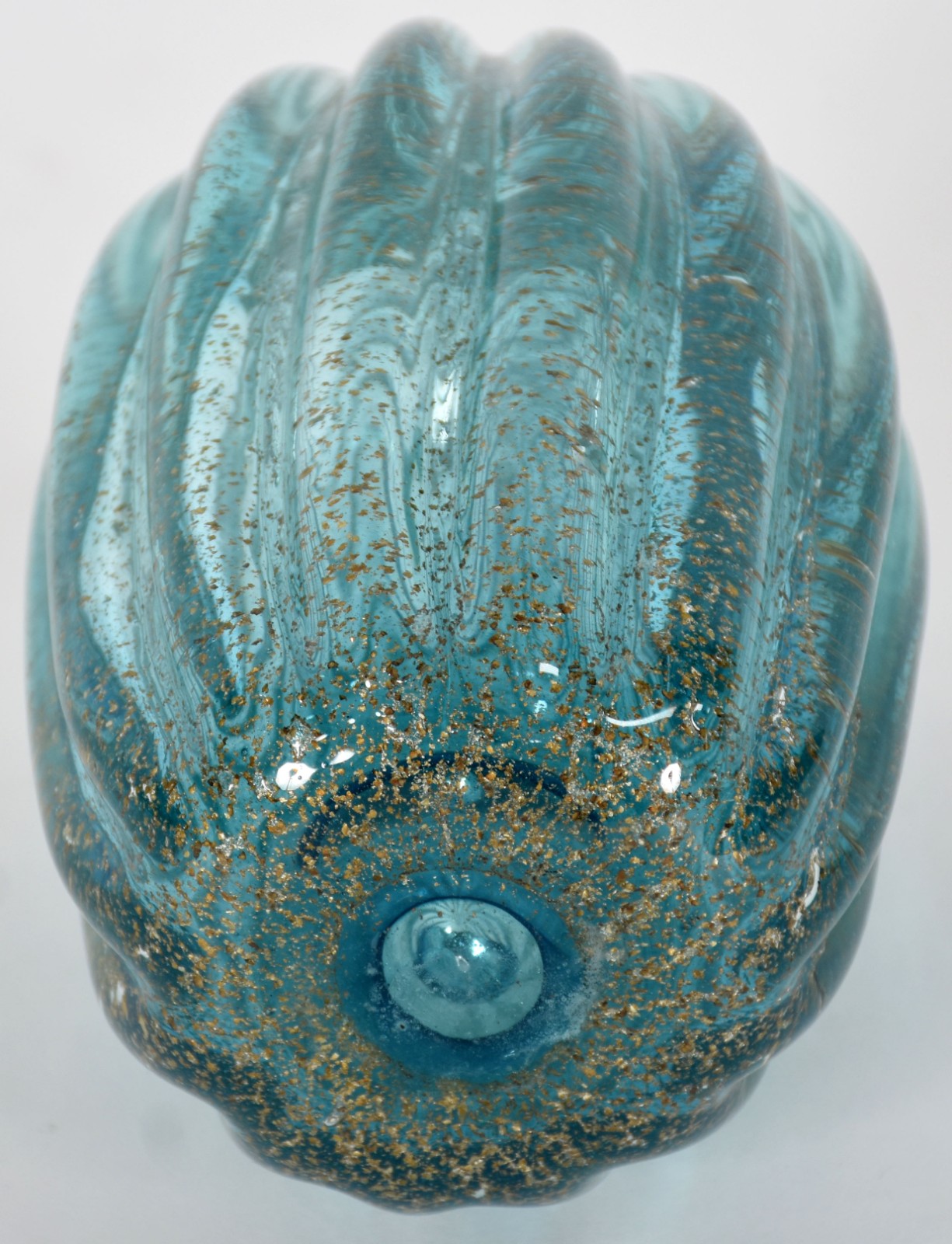 Moranga de murano na cor azul com pó de ouro. - foto 3 de 3