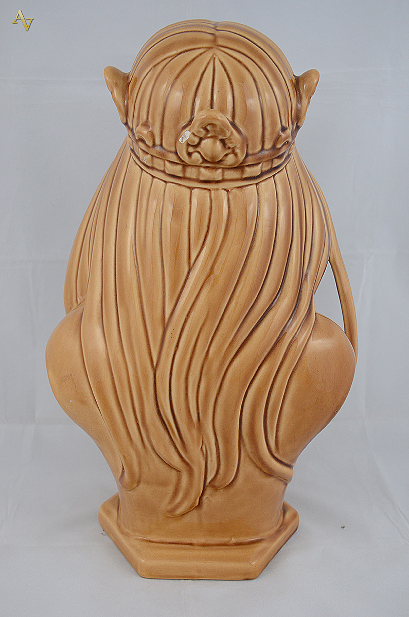 Busto de cerâmica vitrificada estilo Art Nouveau (pequeno lascado na... - foto 2 de 3