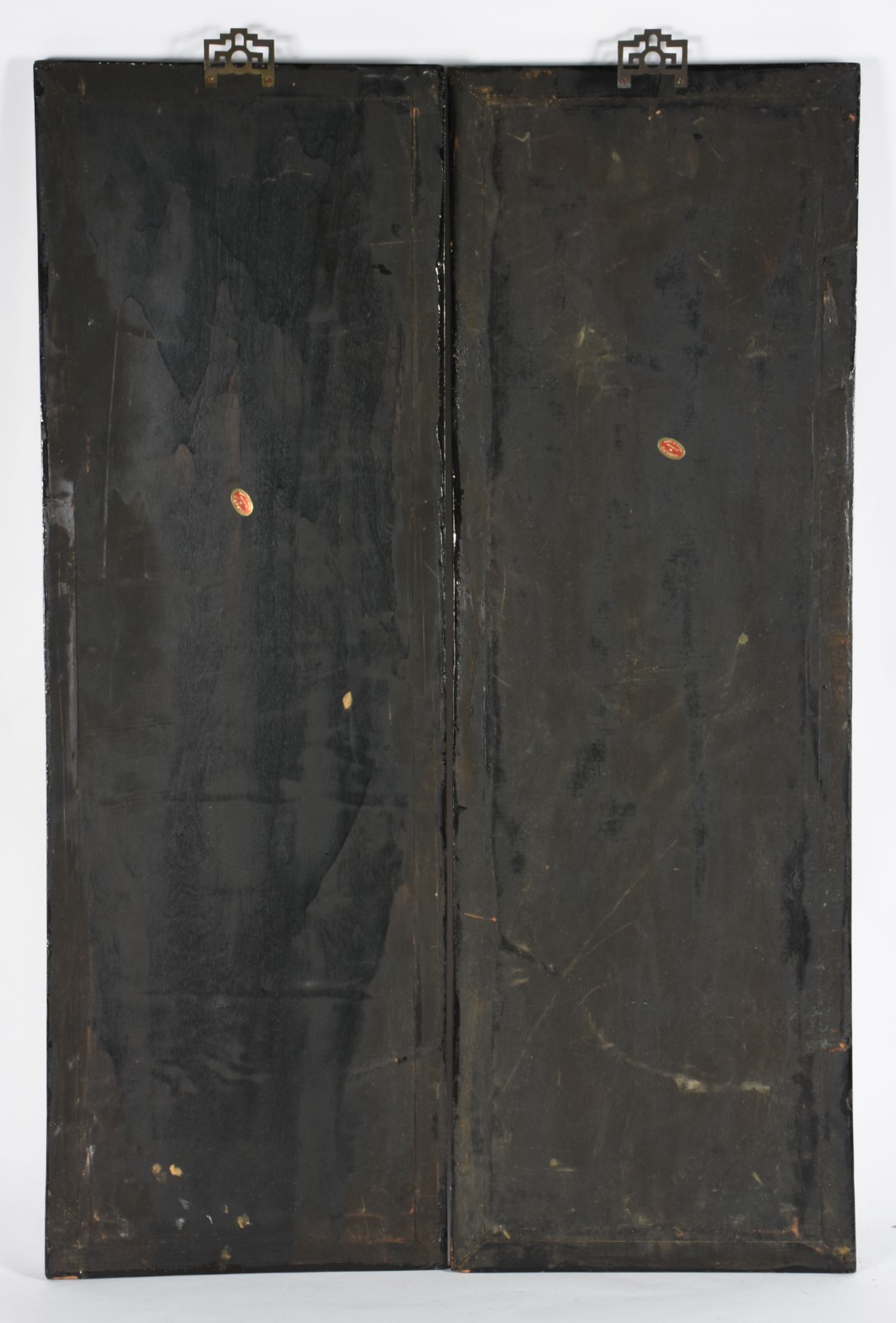 Dois quadros orientais de madeira com lacca negra decorados com... - foto 6 de 7