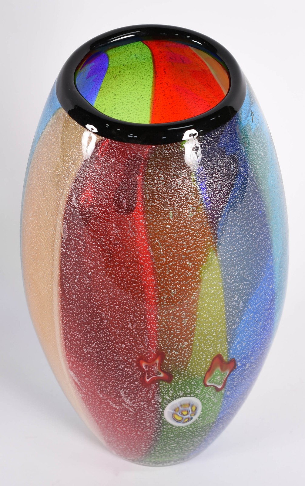 Vaso de murano policromado com purina dourada. - foto 2 de 3