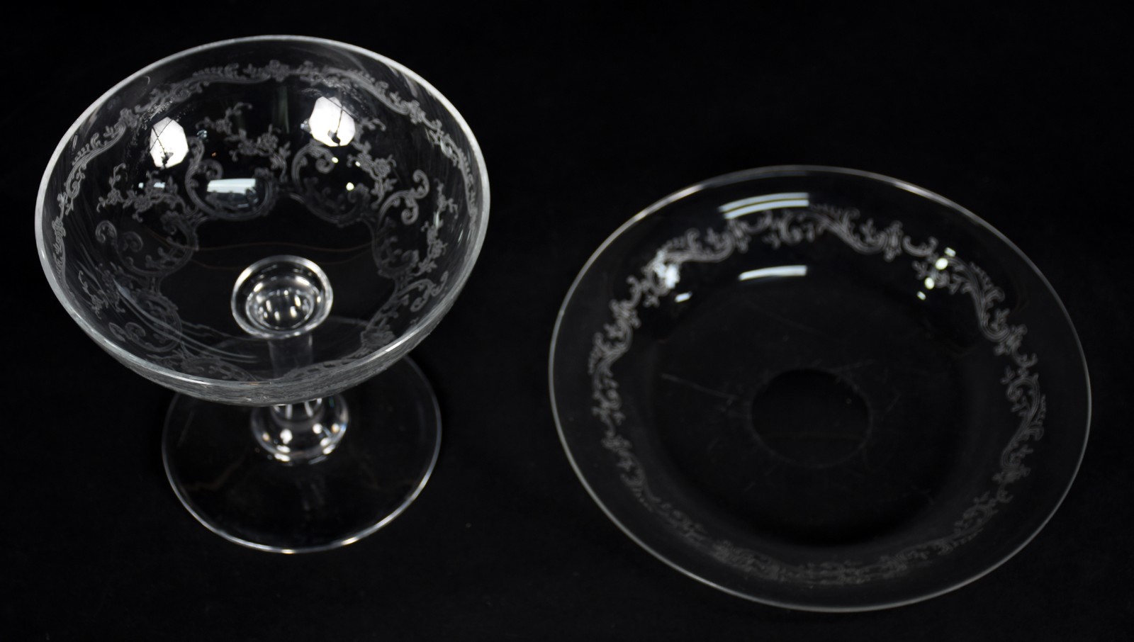 Fruteira com presentoir de cristal frances Saint Louis lavrado com... - foto 3 de 3