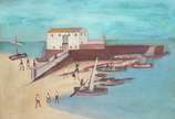 João Alves (1906-1970), Farol da Barra - óleo sobre tela - datado 54.