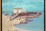 João Alves (1906-1970), Farol da Barra - óleo sobre tela - datado 54.