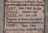 L'Art du feu - Tapeçaria francesa - Point d'Halluin - Forgeron et peseur de metal d'après une tapisserie du musée de Cluny, vers 1500. Realisateurs: médailles d'or d