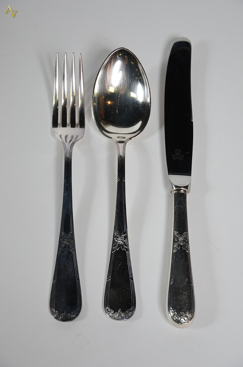 Faqueiro de prata 90 WOLFF, completo para 12 pessoas, com 130 peças... - foto 2 de 2