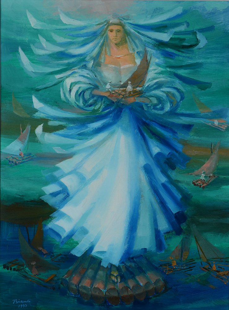 BIANCO, Enrico - Madona com jangadas - ose - 60 x 45 - Datado 1997