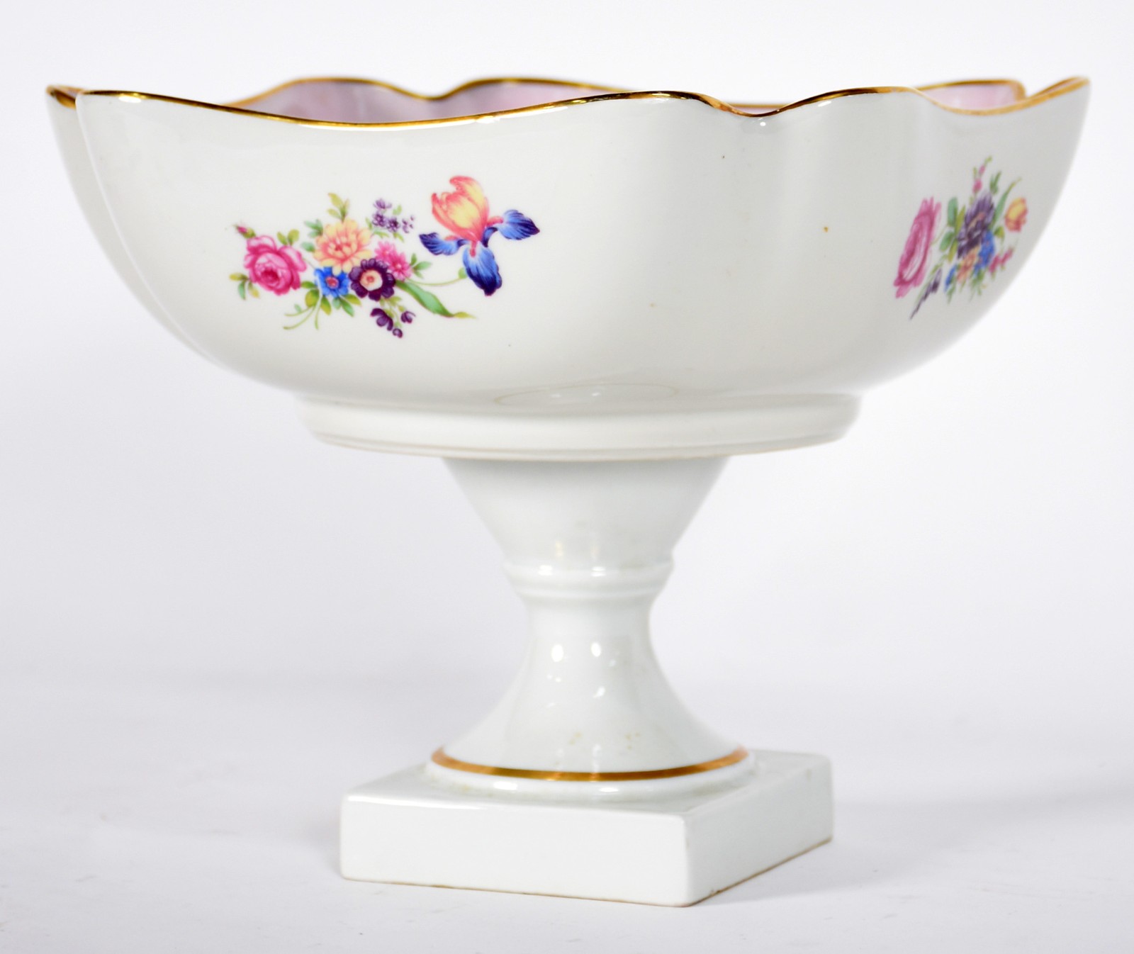 Fruteira de porcelana francesa de Limoges, decoração floral em... - foto 3 de 6