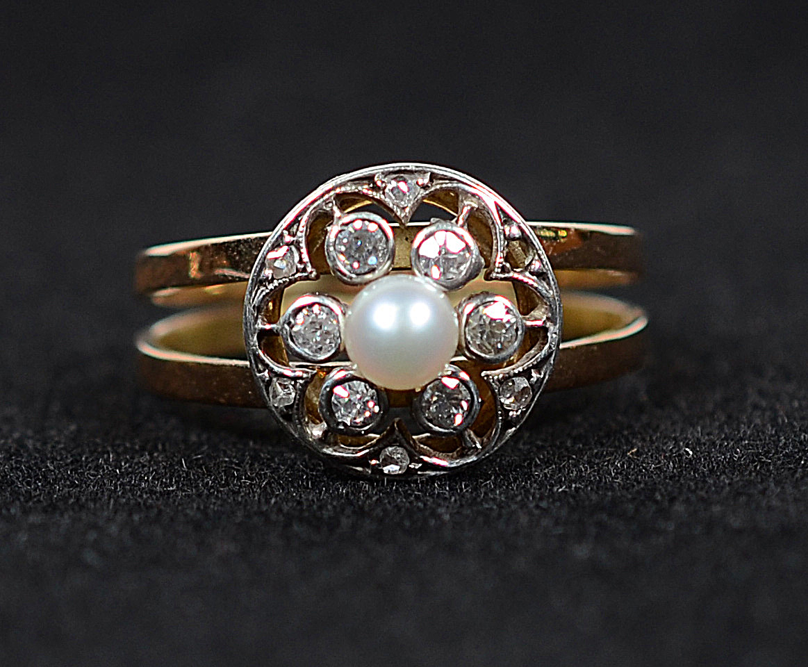 Anel de ouro 18 k com seis - 3,6 g - Aro 16 - foto 2 de 2