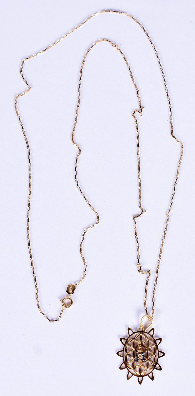 Gargantilha de ouro amarelo 18 k com pingente de Nossa Senhora... - foto 1 de 4