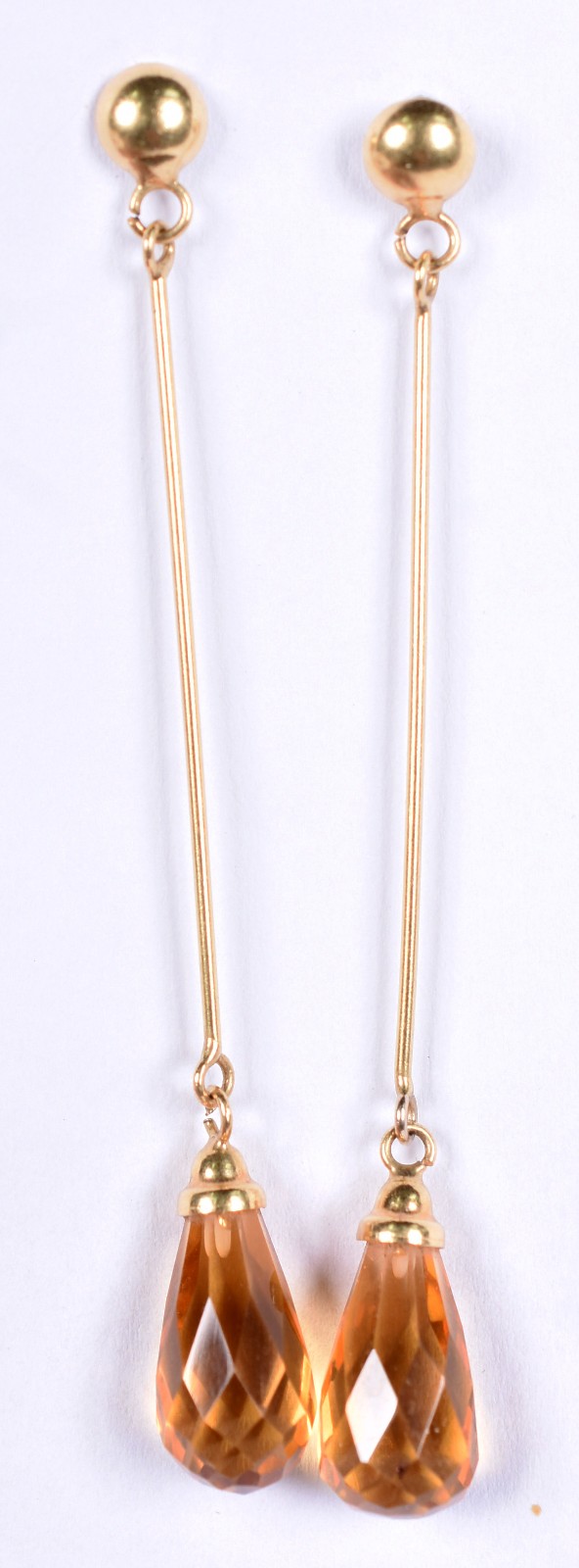 Par de brincos de ouro amarelo 18 k e 2 topázios (Por motivo de... - foto 1 de 3
